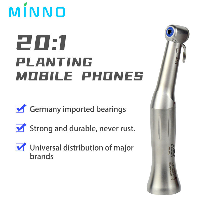 CA-520-2 সার্জিক্যাল হ্যান্ডপিস 20/1 limplant Contra Angle External Water Spray Low Speed Handpiece Without LED Colors